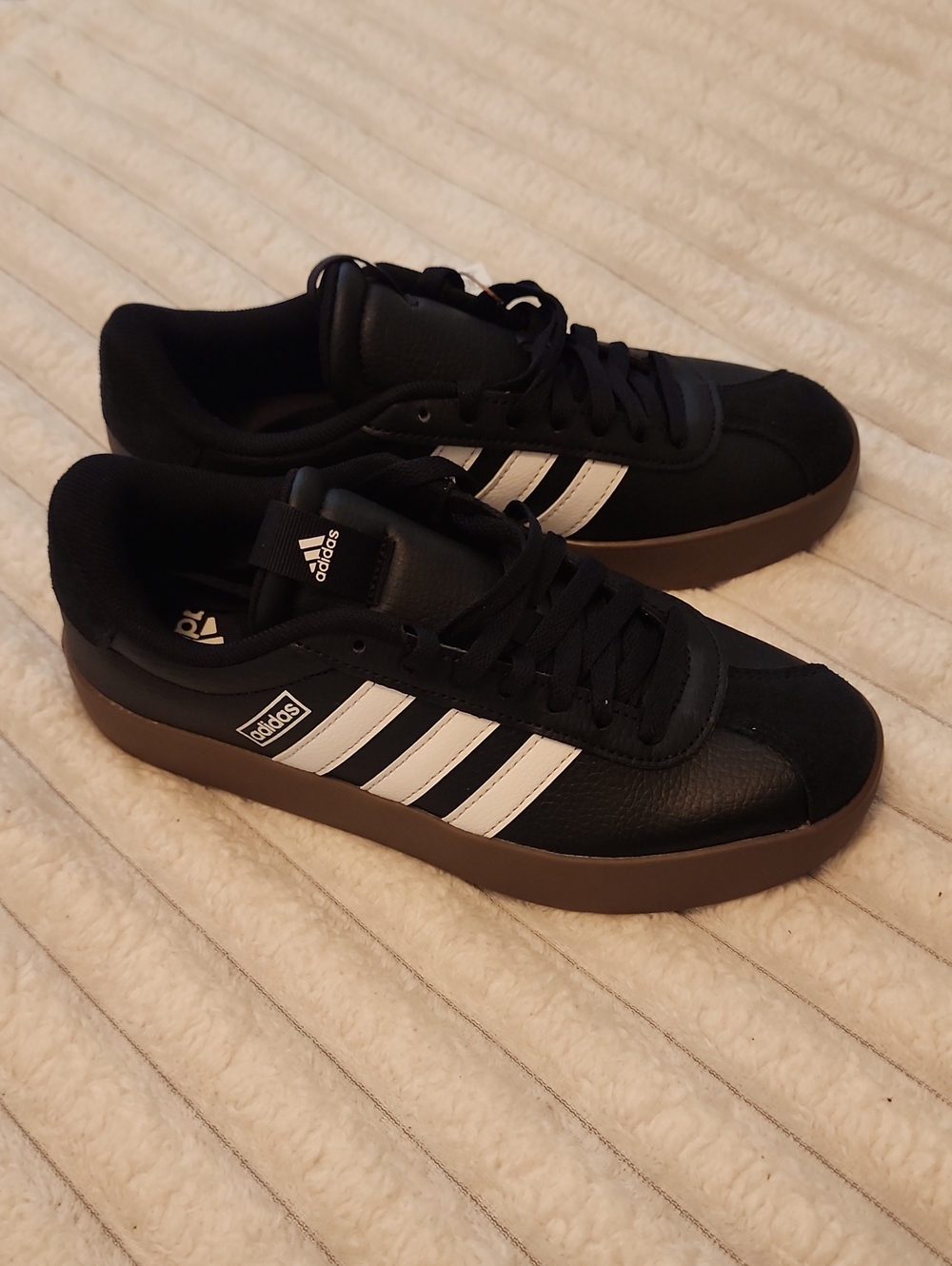 adidas VL Court 3.0 Black/White With Gum Sole